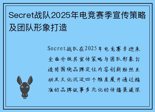 Secret战队2025年电竞赛季宣传策略及团队形象打造